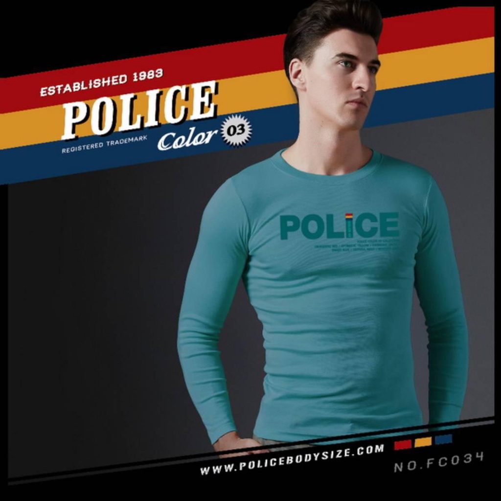 Men's long sleeve police t-shirt - FC034